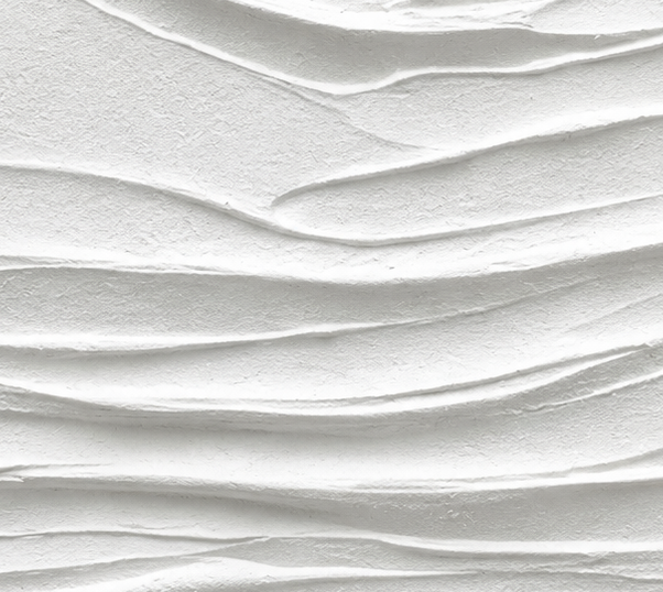 Soft Ripple, a framed white relief artwork with gentle horizontal folds