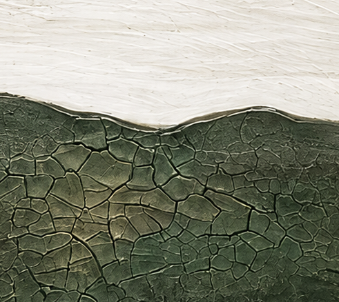 Green Ridge, layered green and white curves inspired by rolling terrain