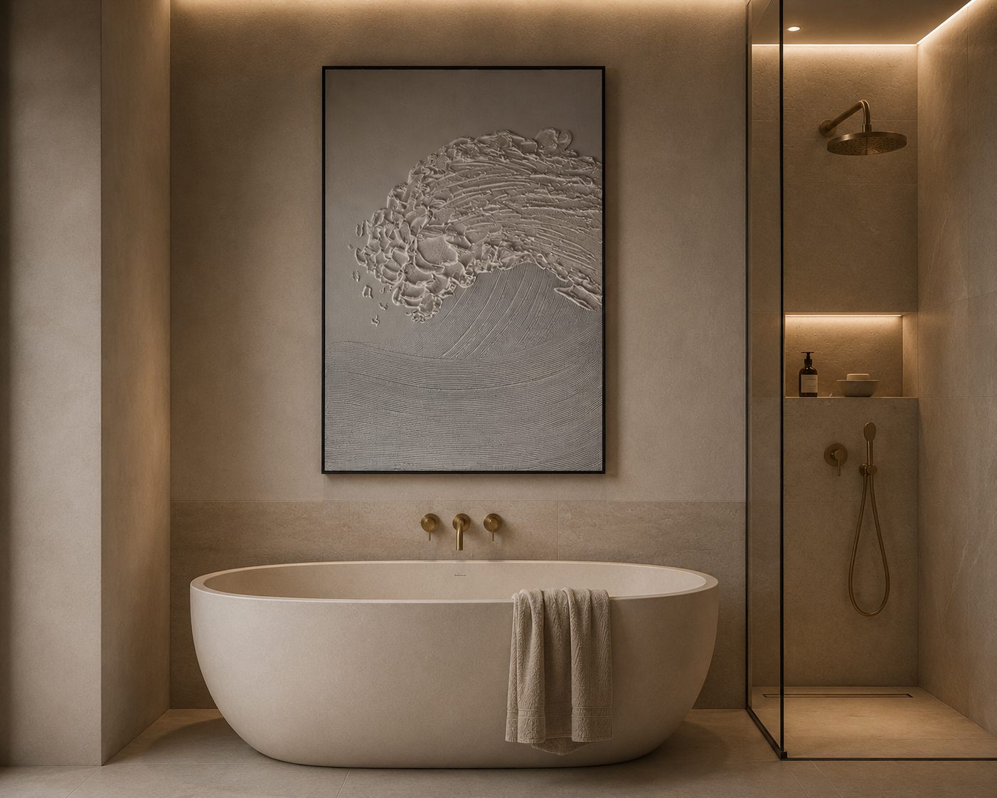 Calm Tide, a tactile silver artwork with soft organic movement