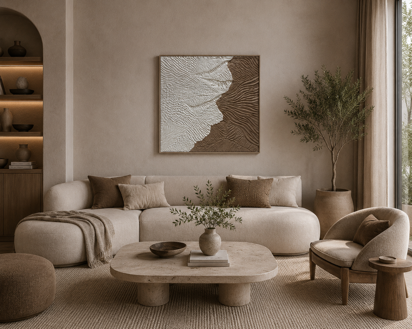 Earthline displayed in a grounded natural interior