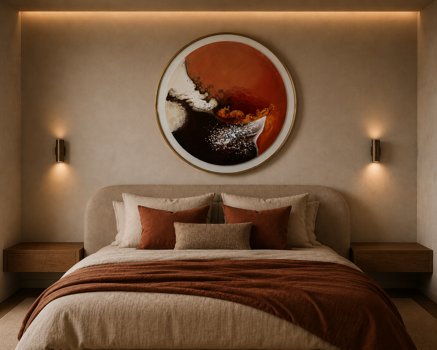 Terra Bloom displayed in a warm earth-toned interior