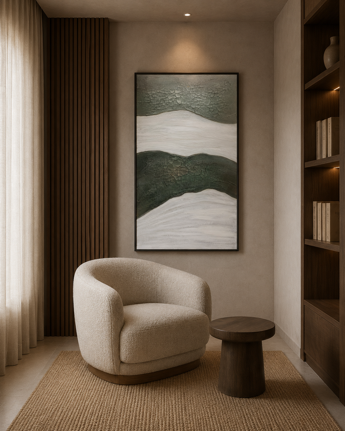 Green Ridge displayed in a warm organic interior
