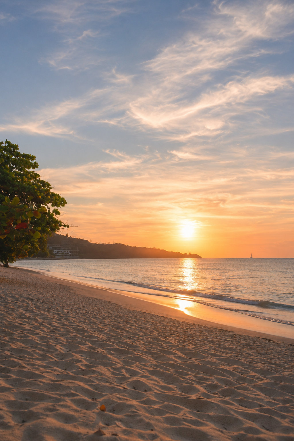 Warm sunlight falling across waves at the shoreline